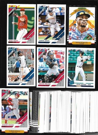 2019 Donruss Baseball Complete 300 Card Set 250 Base,  50 Variation Sp Trout