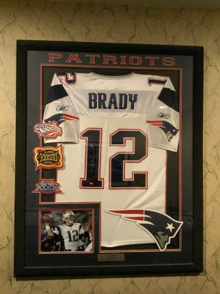 Tom Brady Signed / Framed Jersey With Superbowl Patches