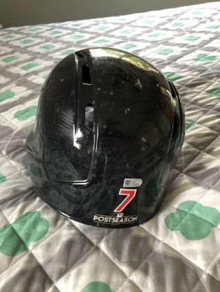 Yan Gomes Game Worn 2017 Postseason Helmet,  Cleveland Indians,  MLB Auth 3