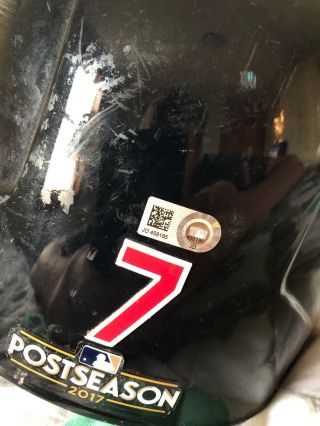 Yan Gomes Game Worn 2017 Postseason Helmet,  Cleveland Indians,  MLB Auth 9