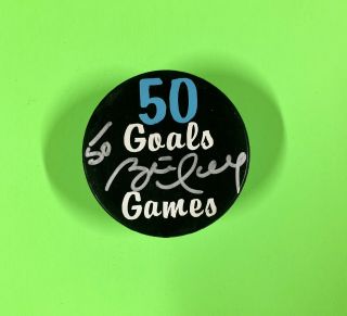Brett Hull Signed 50 Goals 50 Games Hockey Puck St.  Louis Blues Nhl Jsa