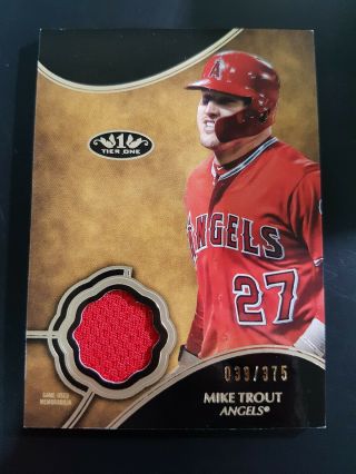 2019 Topps Tier One Mike Trout Jersey 039/375 G1