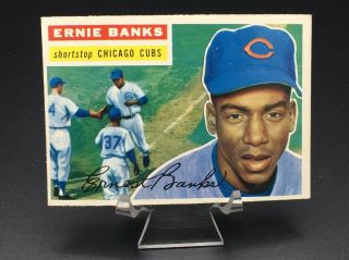 1956 Topps Baseball Ernie Banks Hof (gray Back) Ex - Mt 15 Chicago Cubs Set Break