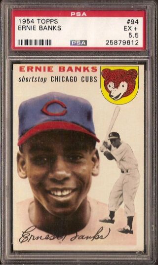 1954 Topps Ernie Banks Rc 94 Psa 5.  5 Ultra High End Centered Front To Back