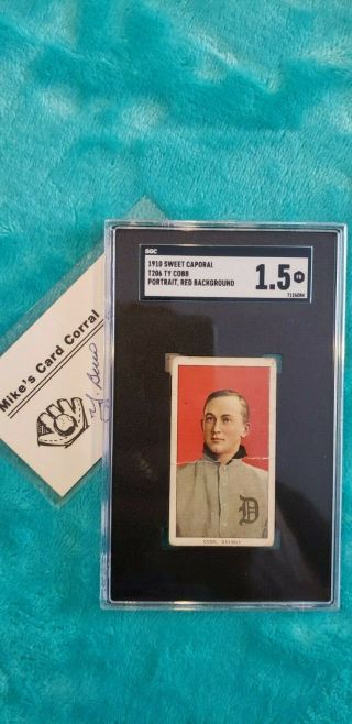 1910 T206 Ty Cobb Sweet Caporal Red Background Portrait Sgc 1.  5 {vcp=$2k,  }
