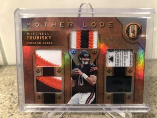 2019 Gold Standard Mitchell Trubisky Mother Lode Prime 5x Glove Tag Patch /49