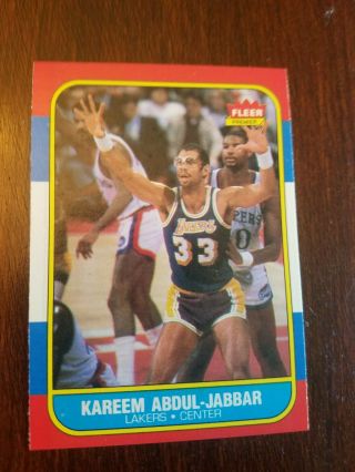 1986 Fleer Kareem Abdul - Jabbar 1 Basketball Card