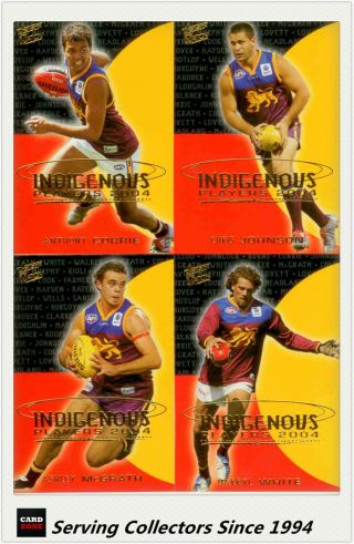 2004 Select Afl Ovation Indigenous Players Card Brisbane Team Set (4)