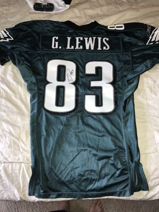 Philadelphia Eagles Greg Lewis autographed Game Worn Jersey Size 48.  NFL,  Gamer 3