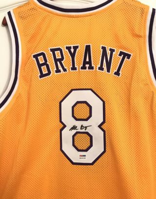 Kobe Bryant Signed Jersey Los Angeles Lakers 8 Full Name Authentic Psa/dna