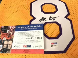 KOBE BRYANT Signed Jersey Los Angeles Lakers 8 Full Name Authentic PSA/DNA 5
