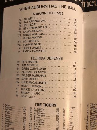 Auburn Tigers Vs Florida Gators Football Program 1983 4
