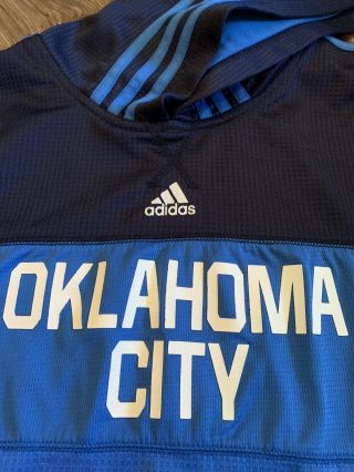 Adidas NBA Oklahoma City Thunder OKC 3 - Stripe Trefoil Pullover Hoodie Youth Lrg 3