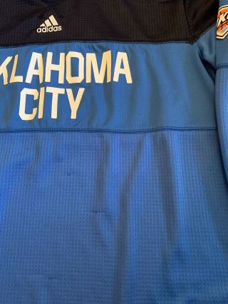 Adidas NBA Oklahoma City Thunder OKC 3 - Stripe Trefoil Pullover Hoodie Youth Lrg 4