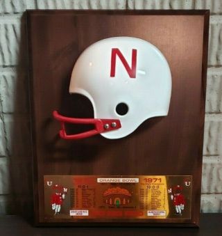 Nebraska Cornhuskers Huskers Half Helmet Plaque 1970 1971 National Championship
