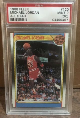 1988 Fleer All Star Michael Jordan 120 Psa 9 (oc) Hof