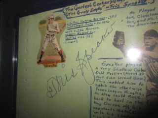 Tris Speaker Red Sox Baseball HOFer Autographed Album Page PSA SLAB GRADE 9 2