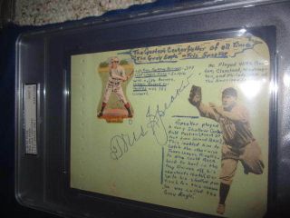 Tris Speaker Red Sox Baseball HOFer Autographed Album Page PSA SLAB GRADE 9 3