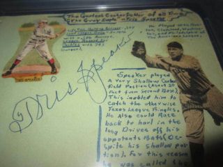 Tris Speaker Red Sox Baseball HOFer Autographed Album Page PSA SLAB GRADE 9 5