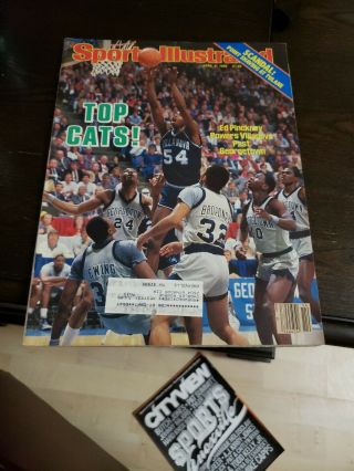 Si: Sports Illustrated April 8,  1985 Top Cats Ed Pinckney Pass Georgetown G