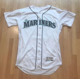 Authentic Leonys Martin 2016 Seattle Mariners Game Worn Baseball Jersey Size 44
