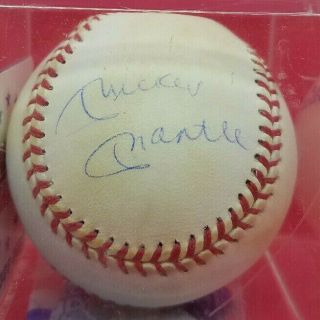 7xworld Series Champion Mickey Mantle Autograph Baseball With Asga Authentic