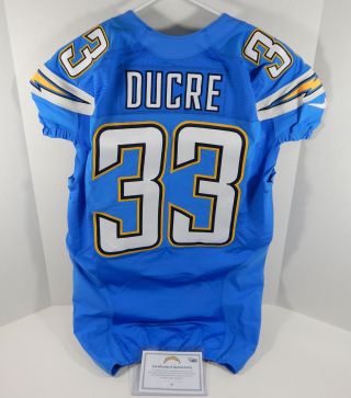 2014 San Diego Chargers Greg Ducre 33 Game Issued Light Powder Blue