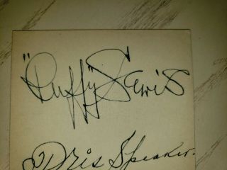 Tris Speaker,  Duffy Lewis,  & Harry Hooper Autographed Red Sox Postcard 2