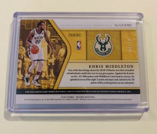 2018/19 OPULENCE - KRHIS MIDDLETON - AUTOGRAPH - GAME WORN JERSEY RELIC /79 2