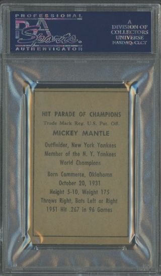 1952 Berk Ross Mickey Mantle York Yankees RC Rookie PSA 7 