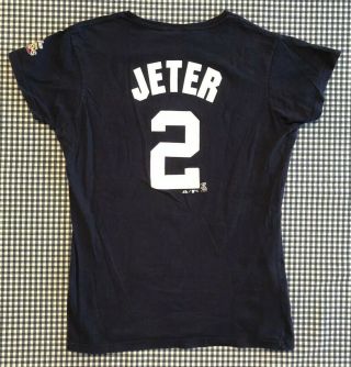 Derek Jeter York Yankees 2009 World Series Champions T - Shirt Sz M Navy Blue