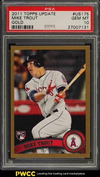 2011 Topps Update Gold Mike Trout Rookie Rc /2011 Us175 Psa 10 Gem (pwcc)
