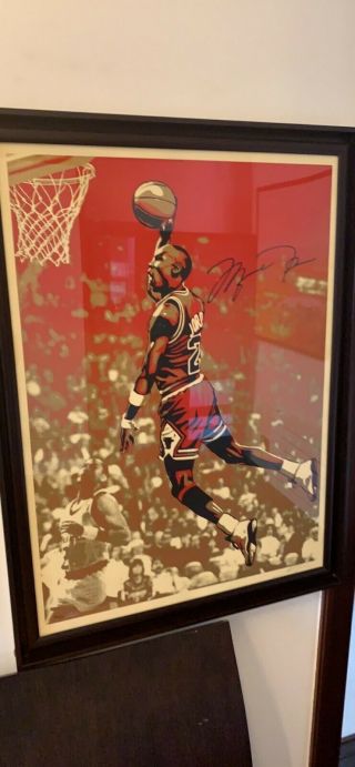 Michael Jordan Shepard Fairey Dual Signed Chicago Bulls Artwork 24x36 - 26/50