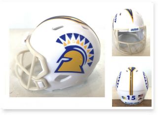 Custom For 2019 San Jose State Spartans White 2 " Pocket Pro Football Helmet
