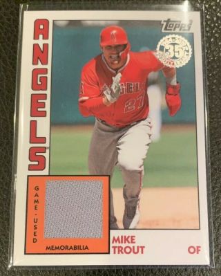 2019 Topps Series 2 Mike Trout 1984 Topps Baseball Relic Jersey Angels Rare