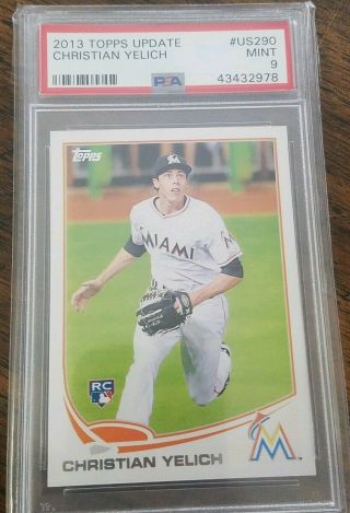 2013 Topps Update Christian Yelich Us290 Rookie Card Rc Psa 9