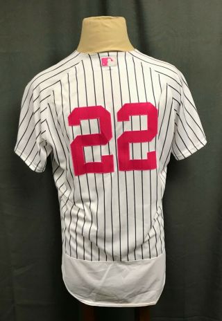 Jacoby Ellsbury 2017 Game Yankees Mother ' s Day Jersey,  Hat STEINER LOA 5