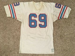 1977 - 1981 Andy Dorris Houston Oilers Game Worn Jersey Medalist Sand - Knit