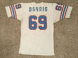 1977 - 1981 Andy Dorris Houston Oilers Game Worn Jersey Medalist Sand - Knit 4