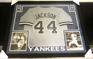 Reggie Jackson Signed York Yankees 35x43 Custom Framed Jersey (tristar)