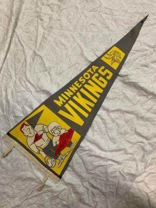 Scarce 1961 Minnesota Vikings Football 1st Year Full Size Pennant Grain Belt