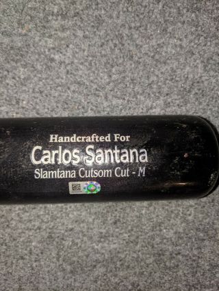 Cleveland Indians Carlos Santana Game Cracked Bat Opening Day Phillies Year