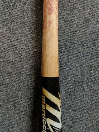 Cleveland Indians Carlos Santana Game Cracked Bat Opening Day Phillies Year 4
