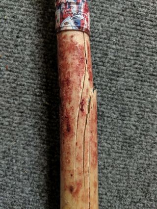 Cleveland Indians Carlos Santana Game Cracked Bat Opening Day Phillies Year 5