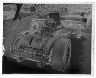N38 1960 ' S NEGATIVE.  DRAG RACING NHRA,  GREAT,  DRAGSTER AT L.  A.  AUTO SHOW 3
