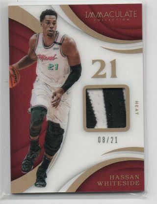 Hassan Whiteside 2017 - 18 Panini Immaculate Acetate Patch /21