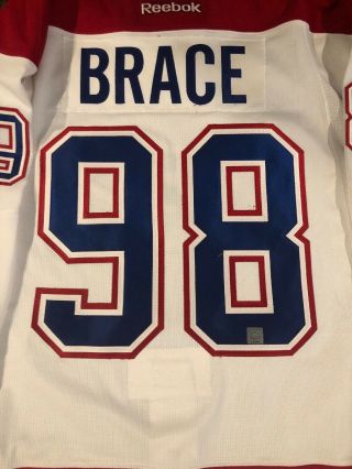 2014 MONTREAL CANADIENS GAME WORN JERSEY RILEY BRACE / TEAM LOA 3
