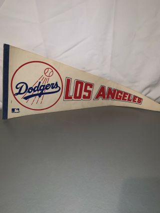Vintage Los Angeles Dodgers Mlb Felt Pennant 12x30 Banner Logo