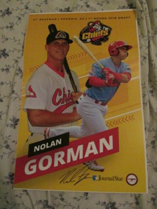 Nolan Gorman Autograph / Signed Sga Poster 11x17 St.  Louis Cardinals Auto Rare