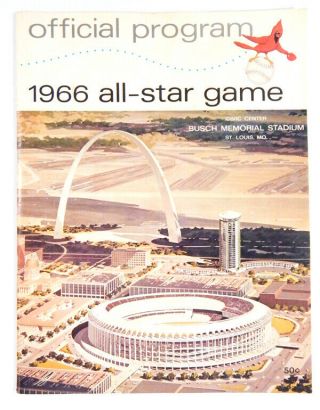 1966 All - Star Game Official Program Busch Memorial Stadium